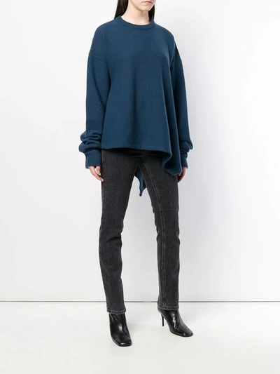 Shop Ben Taverniti Unravel Project Asymmetric Knitted Jumper In Blue