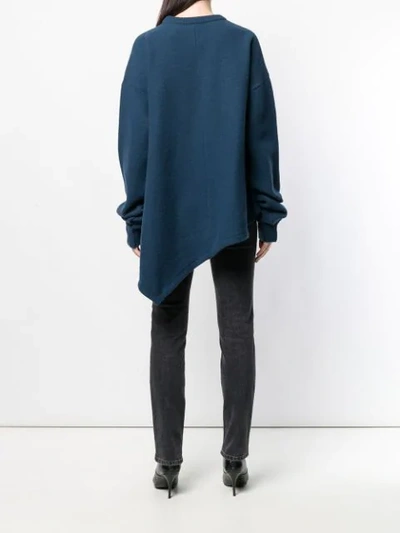 Shop Ben Taverniti Unravel Project Asymmetric Knitted Jumper In Blue