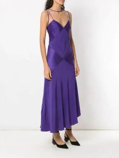 Shop Mara Mac Long Silk Dress In Purple