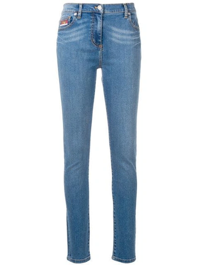 Shop Kenzo Bamboo Tiger Skinny Jeans In Blue