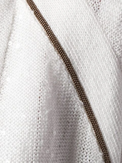 Shop Brunello Cucinelli Beaded Raglan Cardigan In White