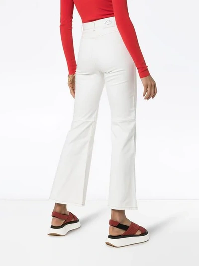 Shop See By Chloé Contrast Stitch Flared Jeans In White