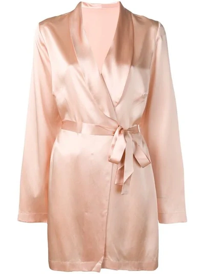 Shop Gilda & Pearl Sophia Satin Robe In Pink