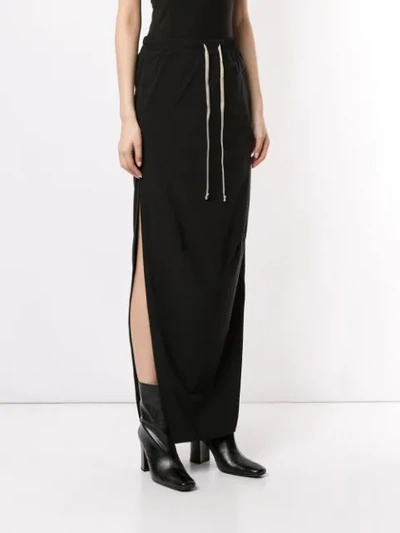 Shop Rick Owens Drawstring Maxi Skirt In Black