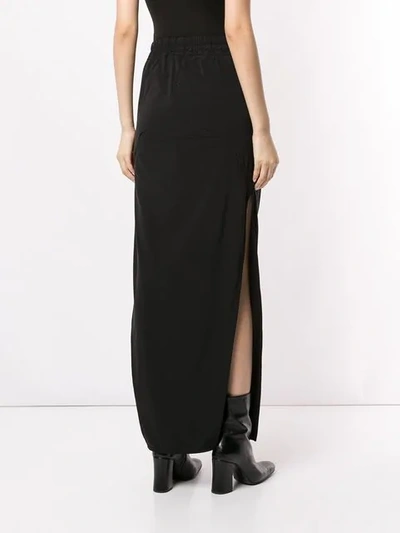 RICK OWENS DRAWSTRING MAXI SKIRT - 黑色