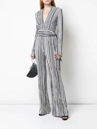 GALVAN STRIPED ALL IN ONE JUMPSUIT - 黑色