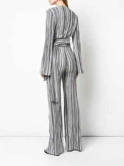 Shop Galvan Striped All In One Jumpsuit In Black/white