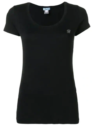 Shop Blumarine Scoop Neck T-shirt In Black