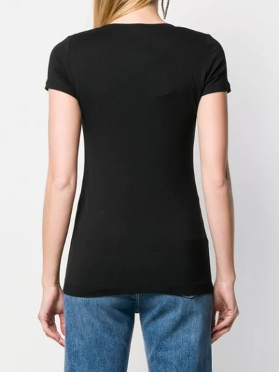 Shop Blumarine Scoop Neck T-shirt In Black