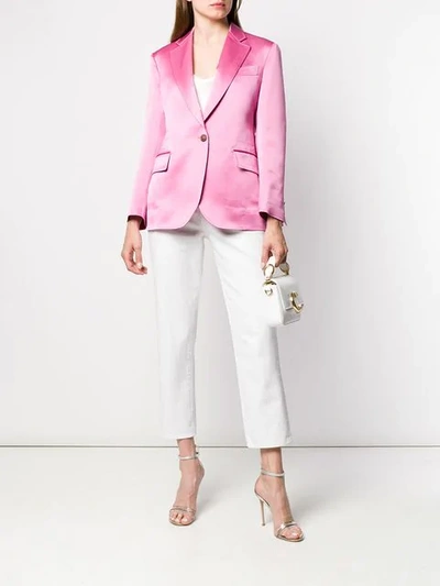 Shop Ferragamo Single Breasted Blazer In Pink