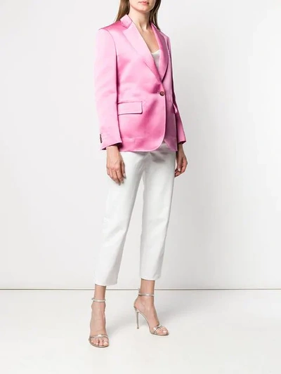 Shop Ferragamo Single Breasted Blazer In Pink