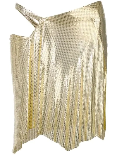 Shop Fannie Schiavoni Wrap-design Chainmail Skirt In Gold