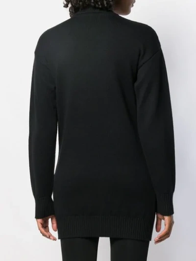 Shop Versace Jacquard Knit Logos Jumper In Black