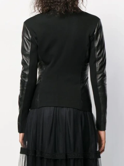 Shop Pinko Tailored Leather Jacket In Black