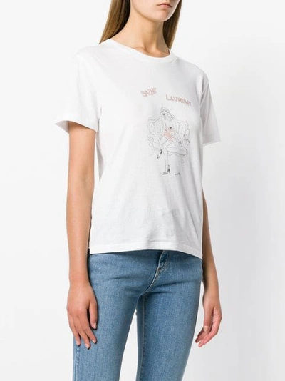 Shop Saint Laurent Illustrated T-shirt In White