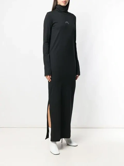 Shop A-cold-wall* Logo Printed Long Dress In Black