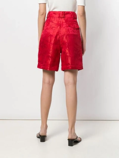 Shop Etro Palm Leaves Printed Shorts In Red