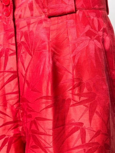 Shop Etro Palm Leaves Printed Shorts In Red