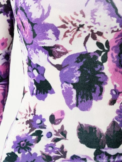 Shop Richard Quinn Floral Print Jersey In Purple ,multicolour