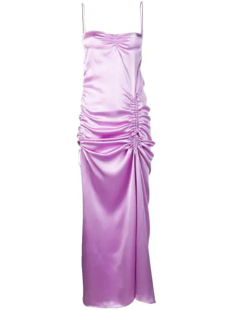 lavender satin slip dress