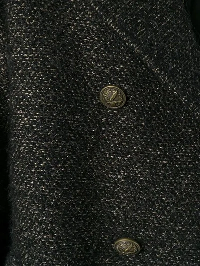 Shop Saint Laurent Short Pea Coat In Black