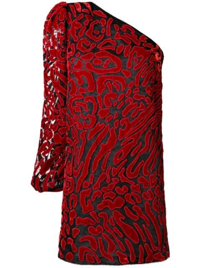 Shop Givenchy One Shoulder Leopard In Red