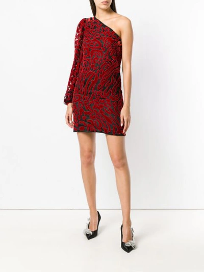 Shop Givenchy One Shoulder Leopard In Red