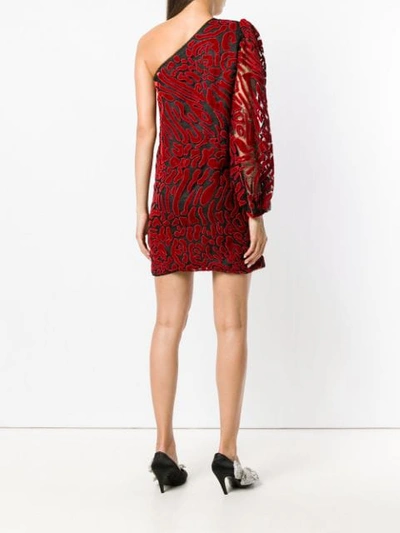 Shop Givenchy One Shoulder Leopard In Red