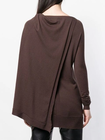 RICK OWENS SISYPHUS OFF-THE-RUNWAY CAPE TUNIC - 棕色