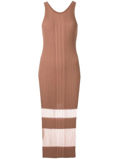 Shop Dion Lee Opacity Tank Dress In Brown