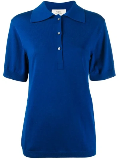 Shop Ports 1961 Fully Fashioned Polo Shirt In Blue