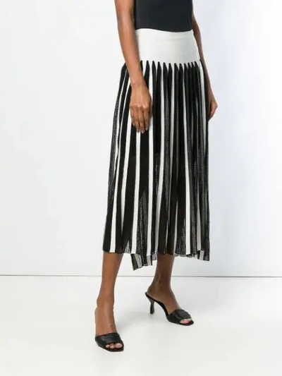 Shop Sonia Rykiel Pleated Midi Skirt In Black