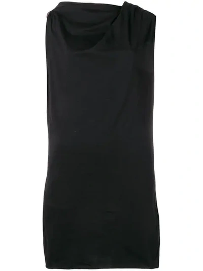 RICK OWENS DRKSHDW RUCHED JERSEY TOP - 黑色