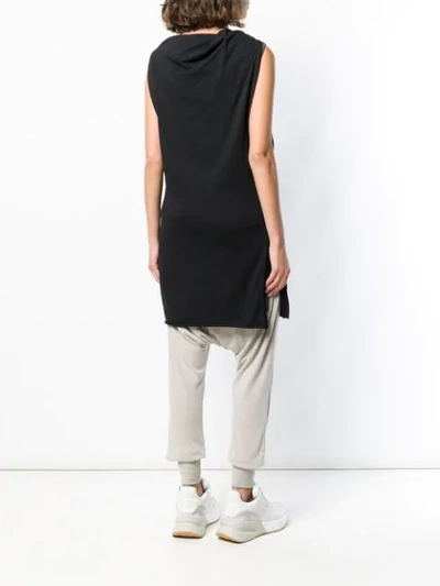 RICK OWENS DRKSHDW RUCHED JERSEY TOP - 黑色