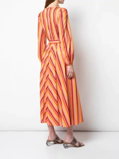 Shop Zimmermann Striped Maxi Dress In Orange