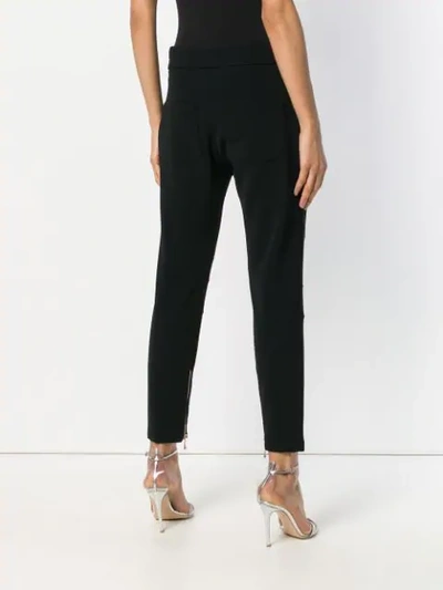 Shop Balmain Cropped-jeans Mit Reissverschlüssen In Black