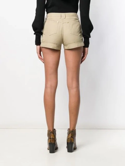 Shop Balmain Button Embellished Shorts In Neutrals