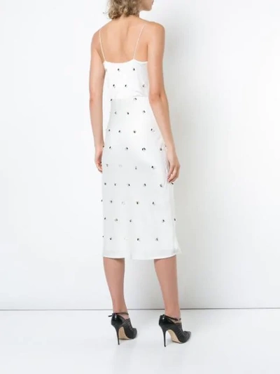 Shop Jason Wu Collection Beaded Cowl Neck Dress - White