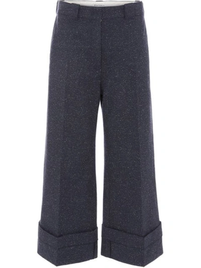 Shop Jw Anderson Turn Up Cuffs Trousers In Blue