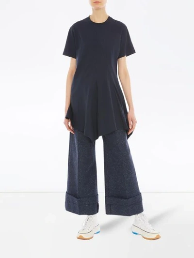 Shop Jw Anderson Turn Up Cuffs Trousers In Blue