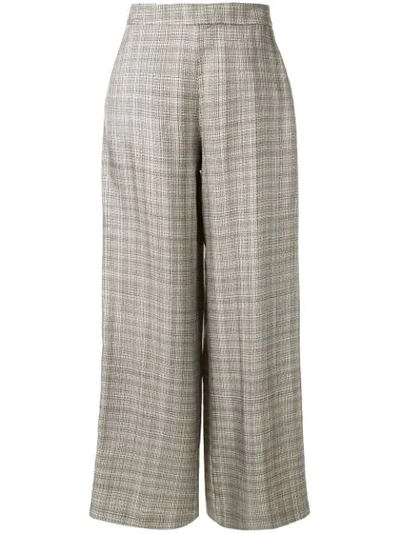 Shop Layeur Checked Tailored Trousers In Grey