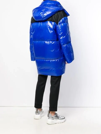 Shop Miu Miu Oversized Puffer Jacket In Blue