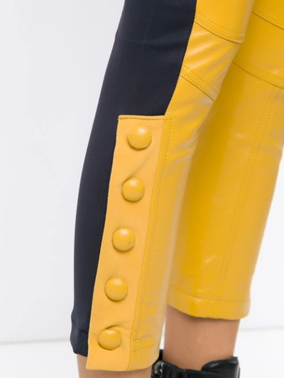 Shop Andrea Bogosian Leather Skinny Trousers In Yellow