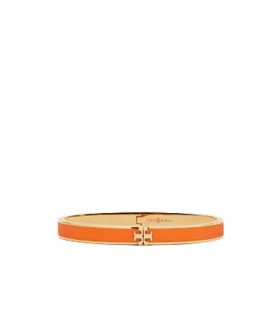 Shop Tory Burch Kira Enameled Bracelet In Tory Gold / Orange
