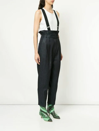 Shop Tibi Denim Overalls In Blue