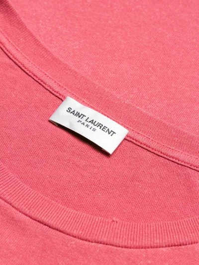 Shop Saint Laurent Logo Crest T-shirt In Pink