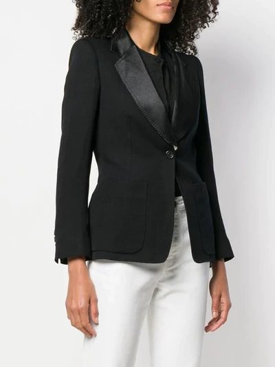 Shop Ann Demeulemeester Striped Blazer Back Jacket In Black