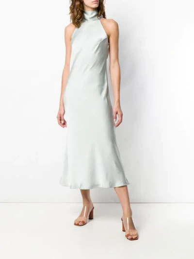 Shop Galvan Satin Dress In Green