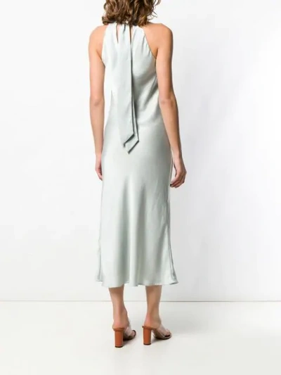 Shop Galvan Satin Dress In Green