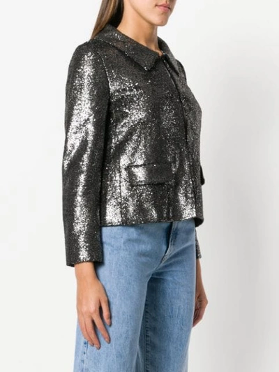 Shop Boutique Moschino Sequin Embellished Jacket In Metallic